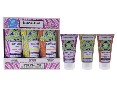 Human+Kind Hand Cream Trio by Human+Kind for Unisex - 3 Pc 1.7oz Hand Cream - Watermelon, 1.7oz Hand Cream - Tropical Fresh, 1.7oz Hand Cream - Lavender Supply