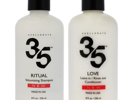 Xcellerate35 Ritual Volumizing Shampoo and Love Leave-In Conditioner Kit by Xcellerate35 for Unisex - 2 Pc Kit 8oz Shampoo, 8oz Conditioner For Cheap