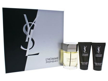 Yves Saint Laurent LHomme by Yves Saint Laurent for Men - 3 Pc Gift Set 3.3oz EDT Spray, 1.6oz After Shave Balm, 1.6oz All Over Shower Gel For Cheap